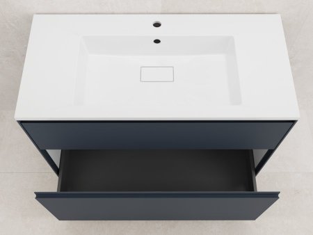 Тумба напольная "ЛИМА 100" эмаль, под раковину LINE 100, 2 ящ., PLUS, графит 