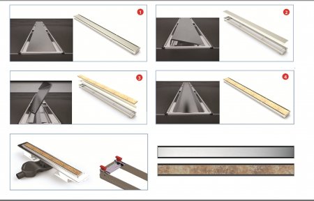 Душевой лоток Berges B1 Keramik 600 090017 с решеткой Хром матовый 