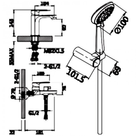 Комплект для ванной комнаты 2 в 1 ViEiR V073571 Хром 