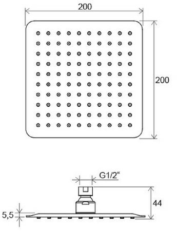 Верхний душ Ravak Chrome 982.01 X07P334 Хром 