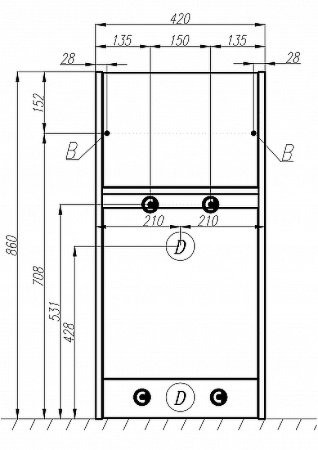 Тумба под раковину Aquaton Лондри 40 1A236001LH010 Белый глянец 
