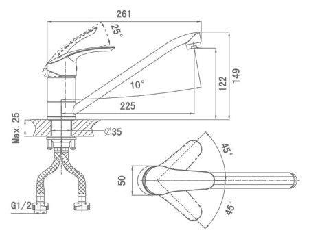 Смеситель для кухонной мойки D&K Wurzburg Bayern DA1112301 