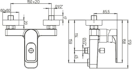 Смеситель для ванны Paini Flat KK KKCR1112SLMKM Хром 