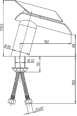 Смеситель для раковины Paini Morgana 73OP205LH Золото Светлый дуб 