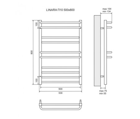 Полотенцесушитель электрический Lemark Linara LM04810E П10 500x800 