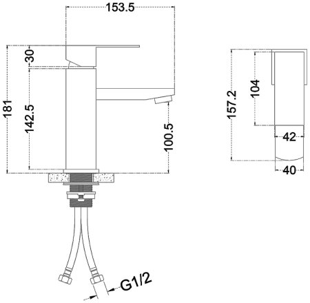 Смеситель для раковины Melana Cubo F610201 Сатин 