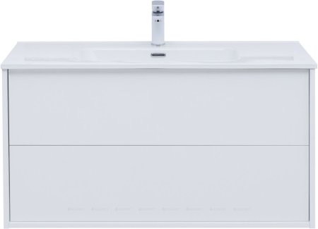 Тумба с раковиной Aquanet Lino 80 (Flat) белый глянец 