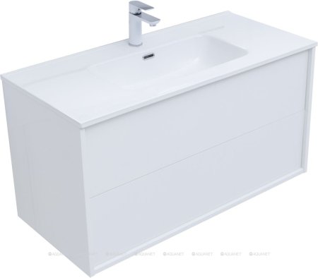 Тумба с раковиной Aquanet Lino 80 (Flat) белый глянец 