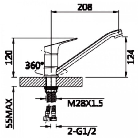 Cмеситель для кухни ViEiR V063522-A Бежевый 