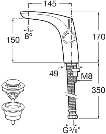 Смеситель для раковины Roca Insignia 5A323AC00 Хром 