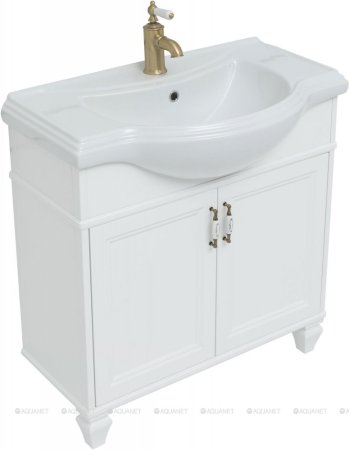 Тумба с раковиной Aquanet Валенса New (Классик) 80 белый 