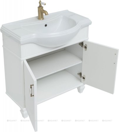 Тумба с раковиной Aquanet Валенса New (Классик) 80 белый 
