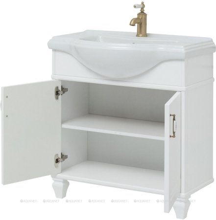 Тумба с раковиной Aquanet Валенса New (Классик) 80 белый 