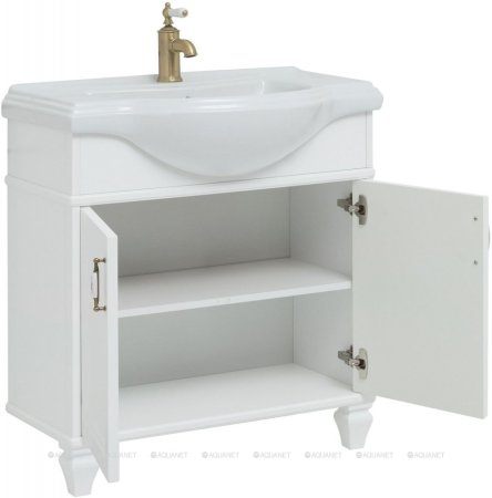 Тумба с раковиной Aquanet Валенса New (Классик) 80 белый 