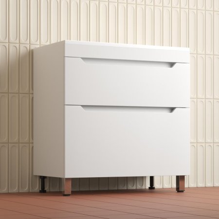 Тумба напольная Style Line "Остин" под раковину Фортуна 100 2 ящ белый эмаль PLUS 