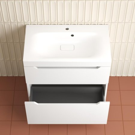 Тумба напольная Style Line "Остин" под раковину Фортуна 100 2 ящ белый эмаль PLUS 