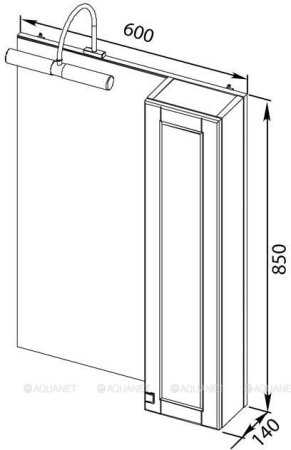 Зеркало-шкаф Aquanet Честер 60 белый/золото 