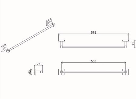 Полотенцедержатель Azario Rina AZ-87001 Хром 