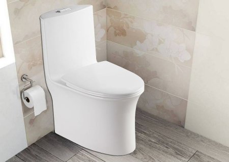 Унитаз моноблок Azario Luna AZ-1037 с бачком и сиденьем Микролифт 