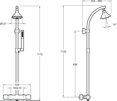 Душевая система Jacob Delafon Moxie E5798-CP с термостатом Хром 