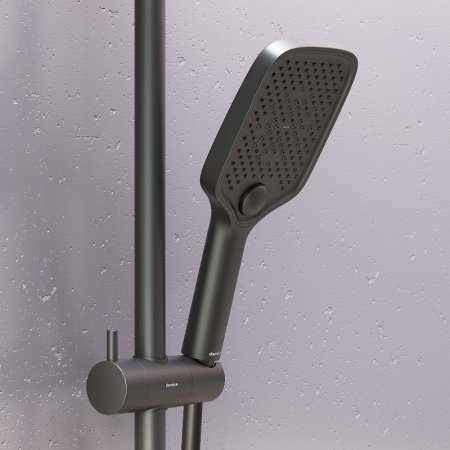 Душевая система Damixa Gala 953770300 с термостатом Черная матовая 