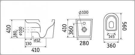 Унитаз приставной CeramaLux 3178-18 