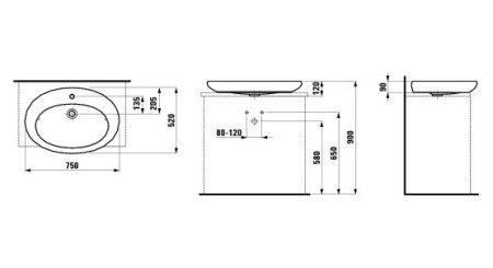 Раковина Laufen Alessi One 8.1897.2.400.104.1 