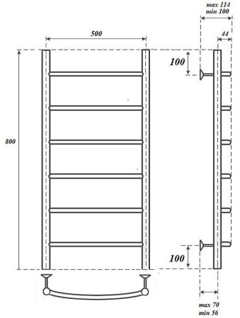 Электрический полотенцесушитель Point Афина PN04158BRE П6 500x800 левый/правый Бронза 