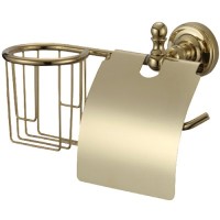 Настенный держатель для освежителя и т/бумаги с крышкой GANZER GZ-R 31031E золото