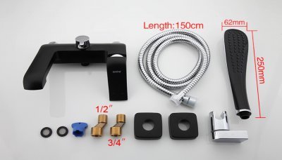 Смеситель для ванны Gappo G50 G3250 Черный матовый 