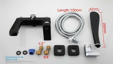 Смеситель для ванны Gappo G50 G3250 Черный матовый 