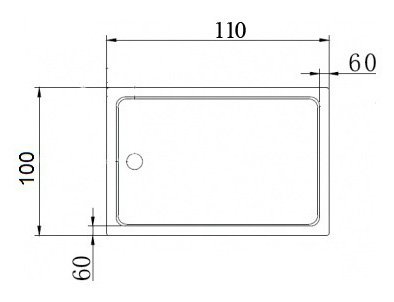 Акриловый поддон Cezares Tray прямоугольный 110x100 