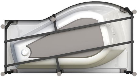 Акриловая ванна Radomir Vannesa Massage Миранда 168х95, с гидромассажем, каркасом и экраном, баланс 