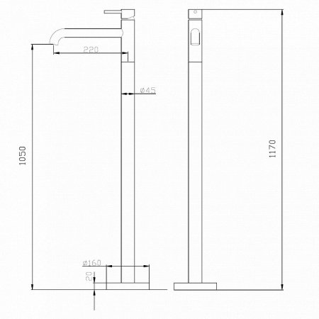 Смеситель для раковины Abber Wasser Kreis AF8140B Черный матовый 