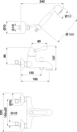 Смеситель Migliore Maya ML.MAY-8902.CR для ванны с душем 