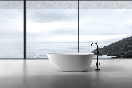 Ванна из искусственного камня Abber Dortmund 170x75 AM9911 Белая без гидромассажа 