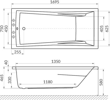 Акриловая ванна Excellent Palace WAEX.PAL17.NANO 170x75 