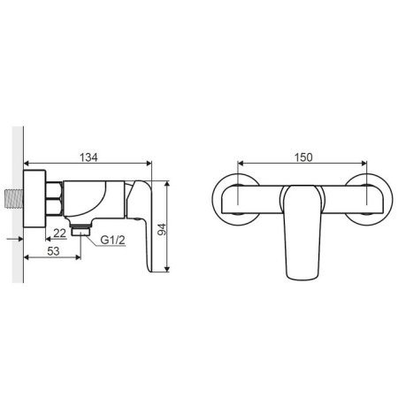Смеситель Excellent Clever ARAC.4108CR для душа 