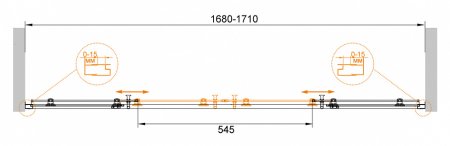 Шторка на ванну Cezares Eco VF-2-170/145-P-Cr стекло punto 