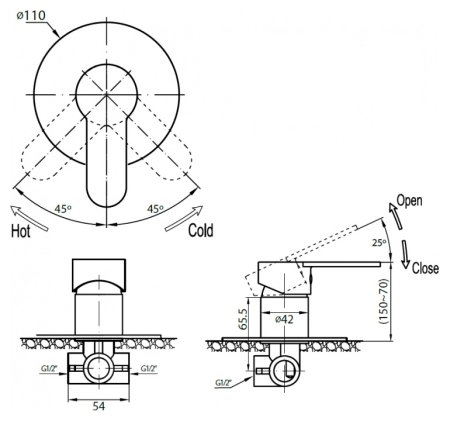Смеситель Cezares Laconico C DI 01 для душа 