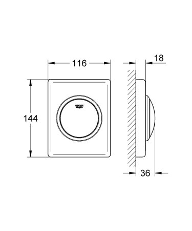 Кнопка смыва Grohe Skate 38595000 для писсуара 