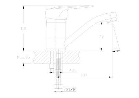 Смеситель для раковины HAIBA HB4504-K 