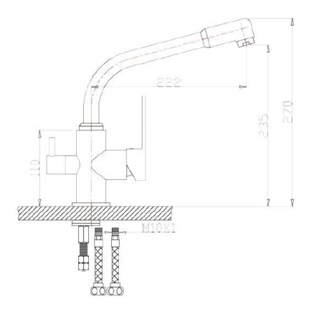 Смеситель для кухонной мойки Zorg Clean Water ZR 319 YF-33 хром 