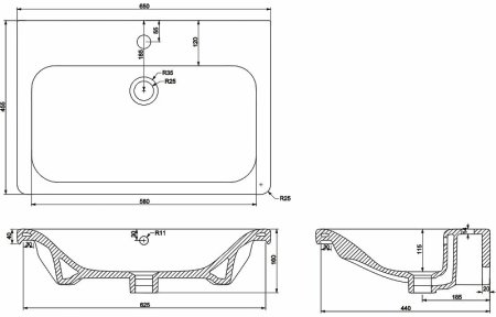 Раковина BelBagno Soft 65 13065-KL Белая 