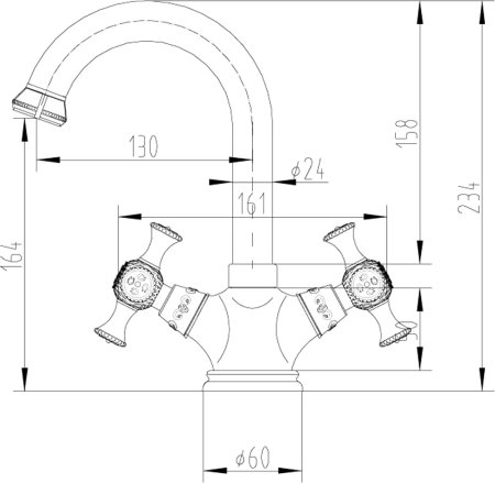 Смеситель Zorg Antic A 6006U-SL для раковины 