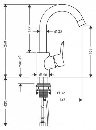 Смеситель Hansgrohe Talis S 32070000 для раковины 
