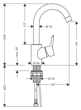 Смеситель Hansgrohe Talis S 32070000 для раковины 