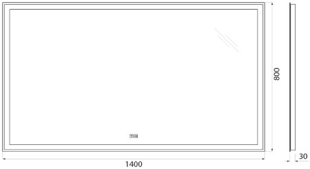 Зеркало BelBagno 140 SPC-GRT-1400-800-LED-TCH-WARM с подсветкой с подогревом с сенсорным выключателем 