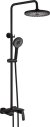 Душевая система с каскадным изливом Rose R1136H, черный 