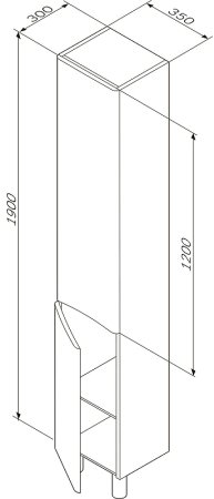 Шкаф пенал AM.PM Like 35 L M80CSL0356WG Белый 